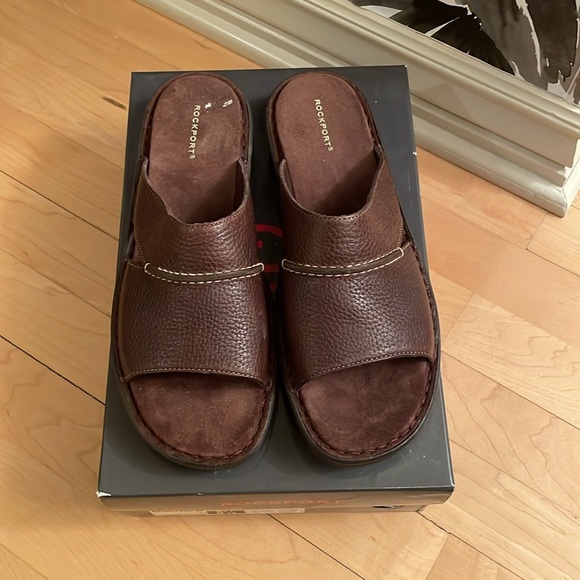 Rockport Brown Slip On Sandal - Picture 2 of 4